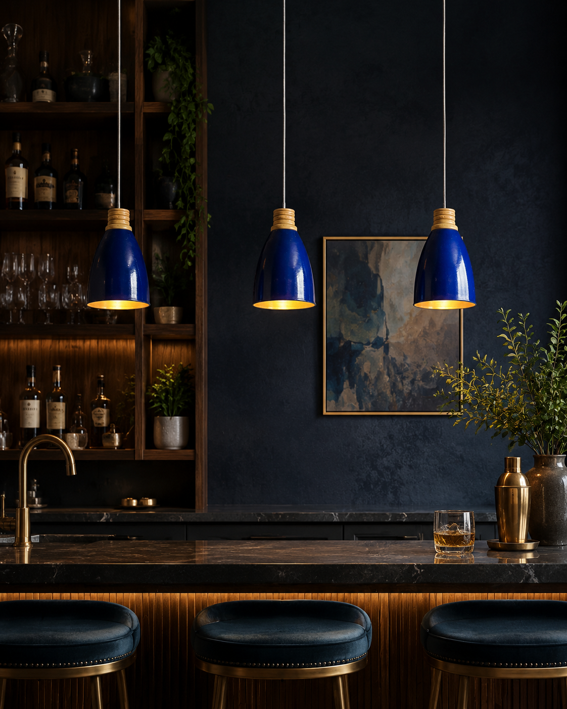 Cobalt Glow Pendant Light