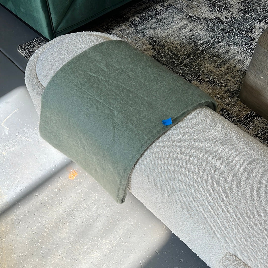 Green wool throw
