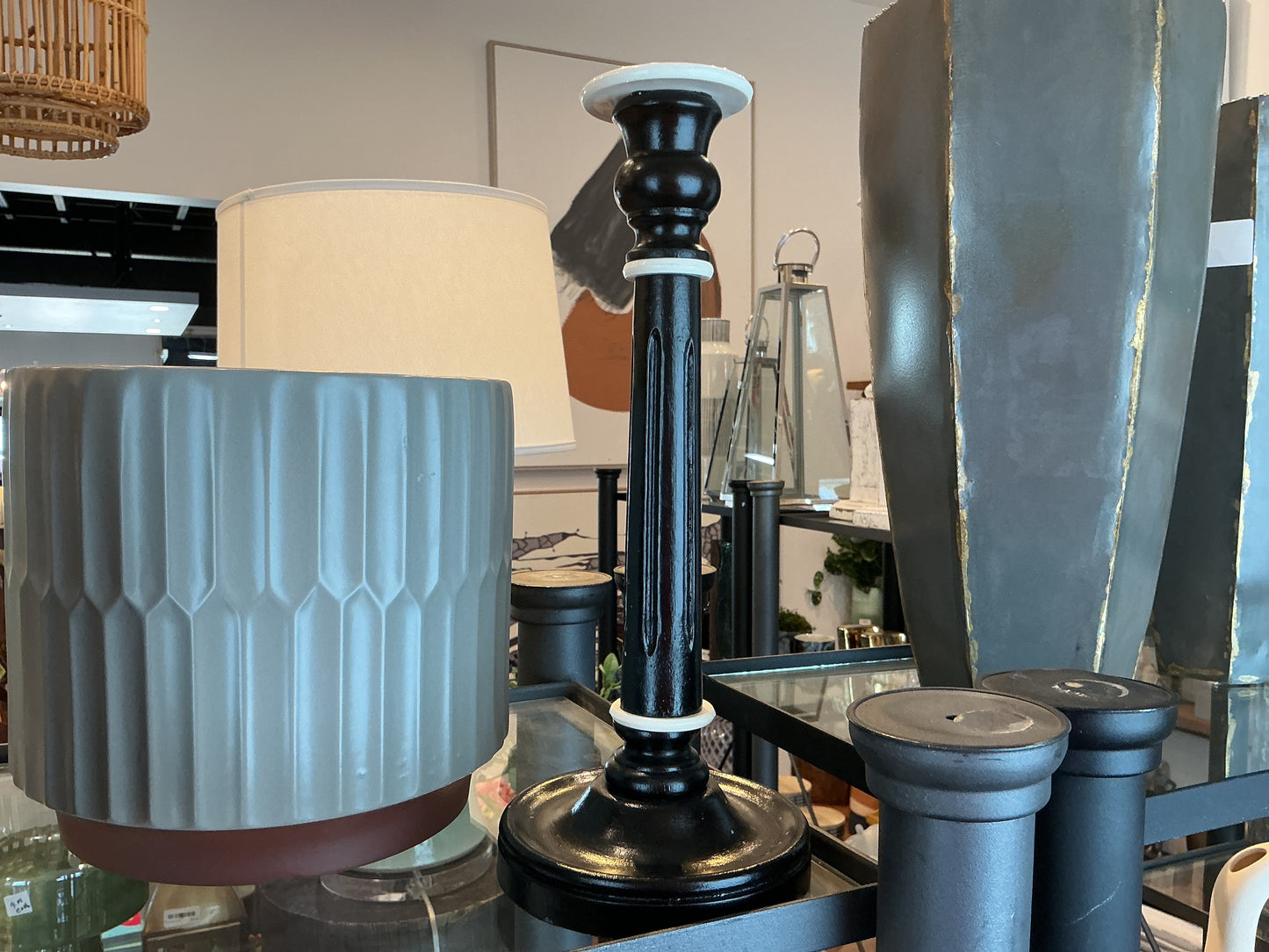 Black and White Candle Holder