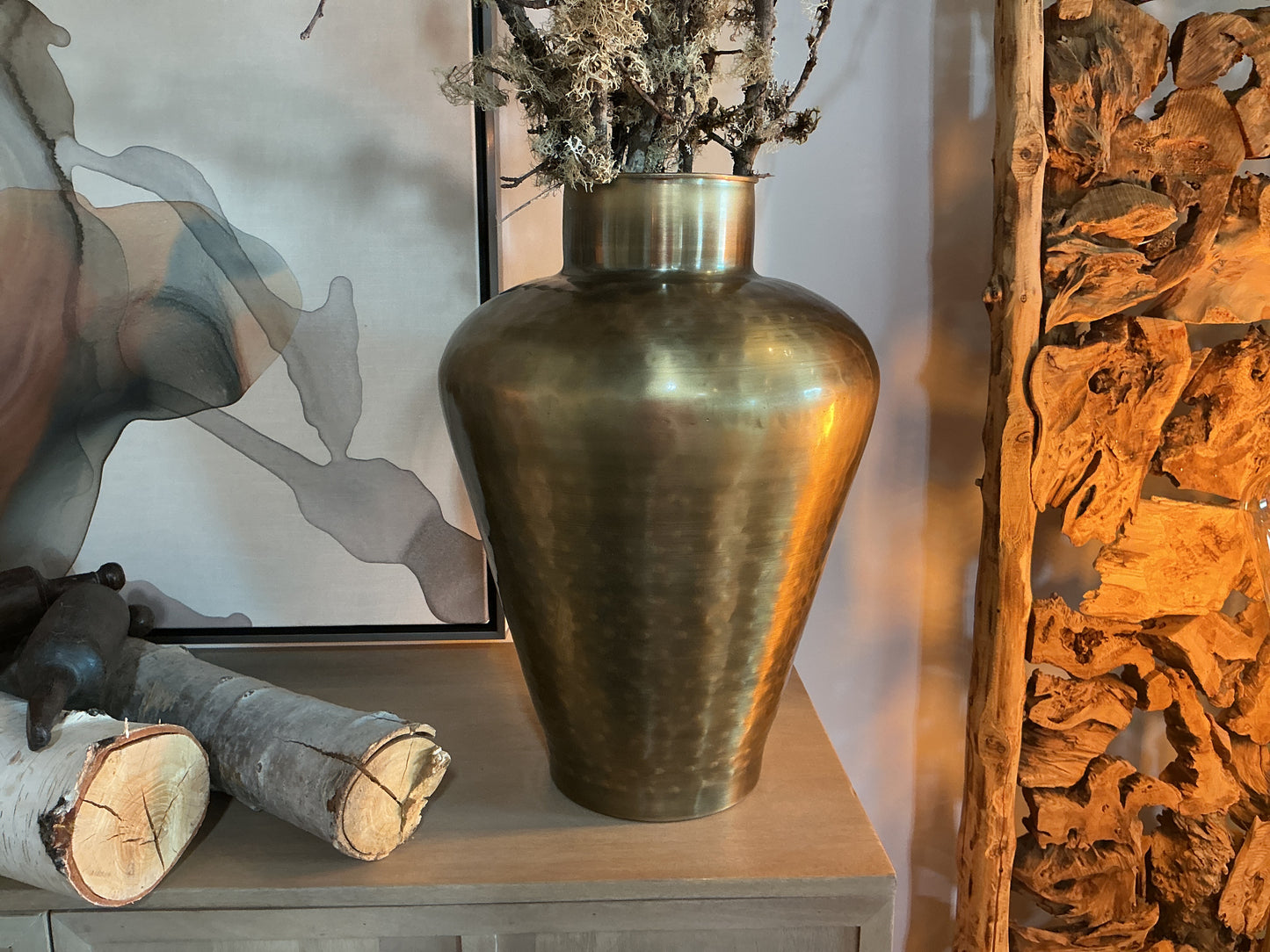 Large Gold Metal Vase