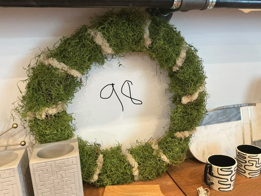 Moss arrangement wreath door hanging