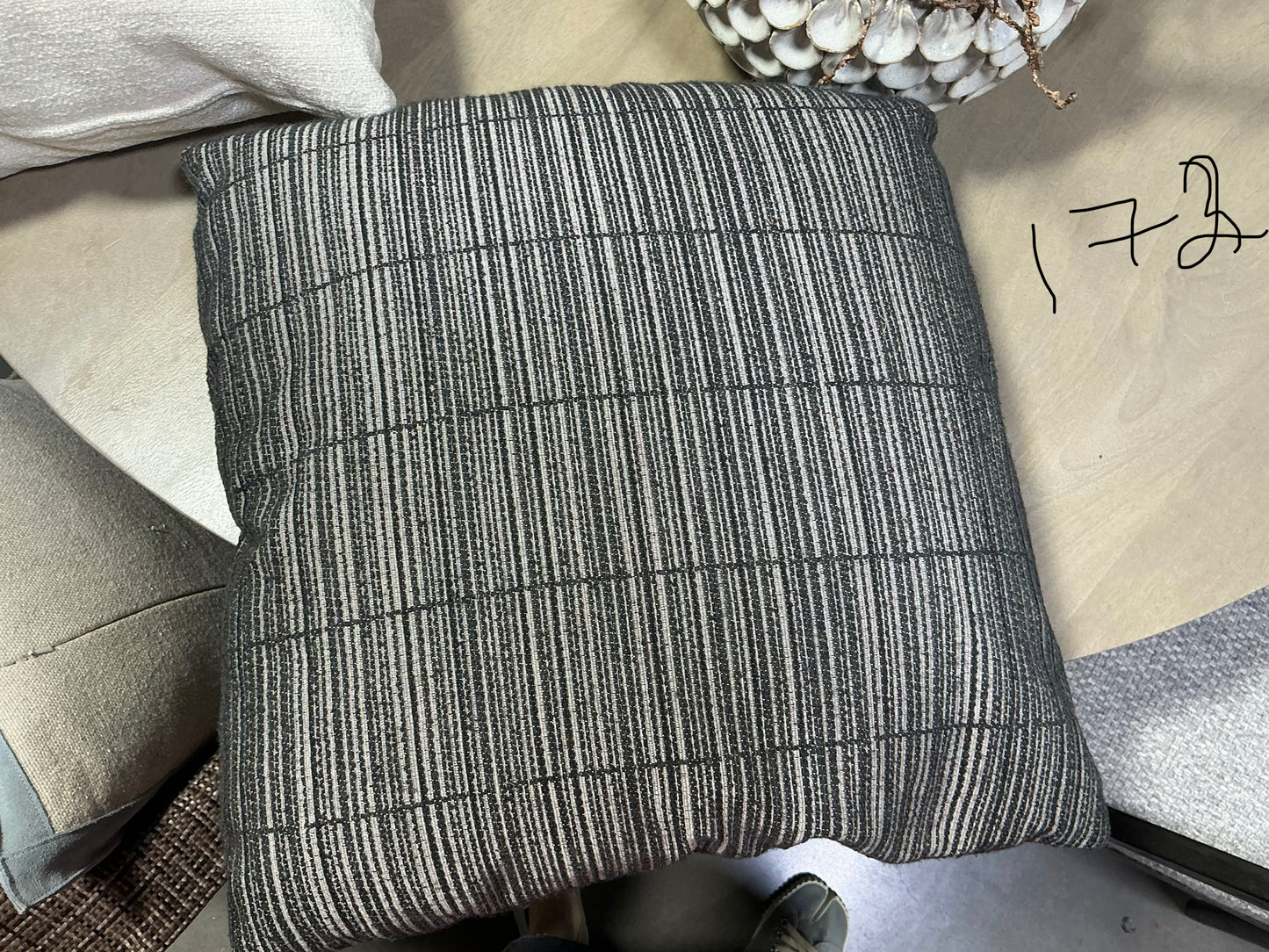 Black and white striped pillow cover