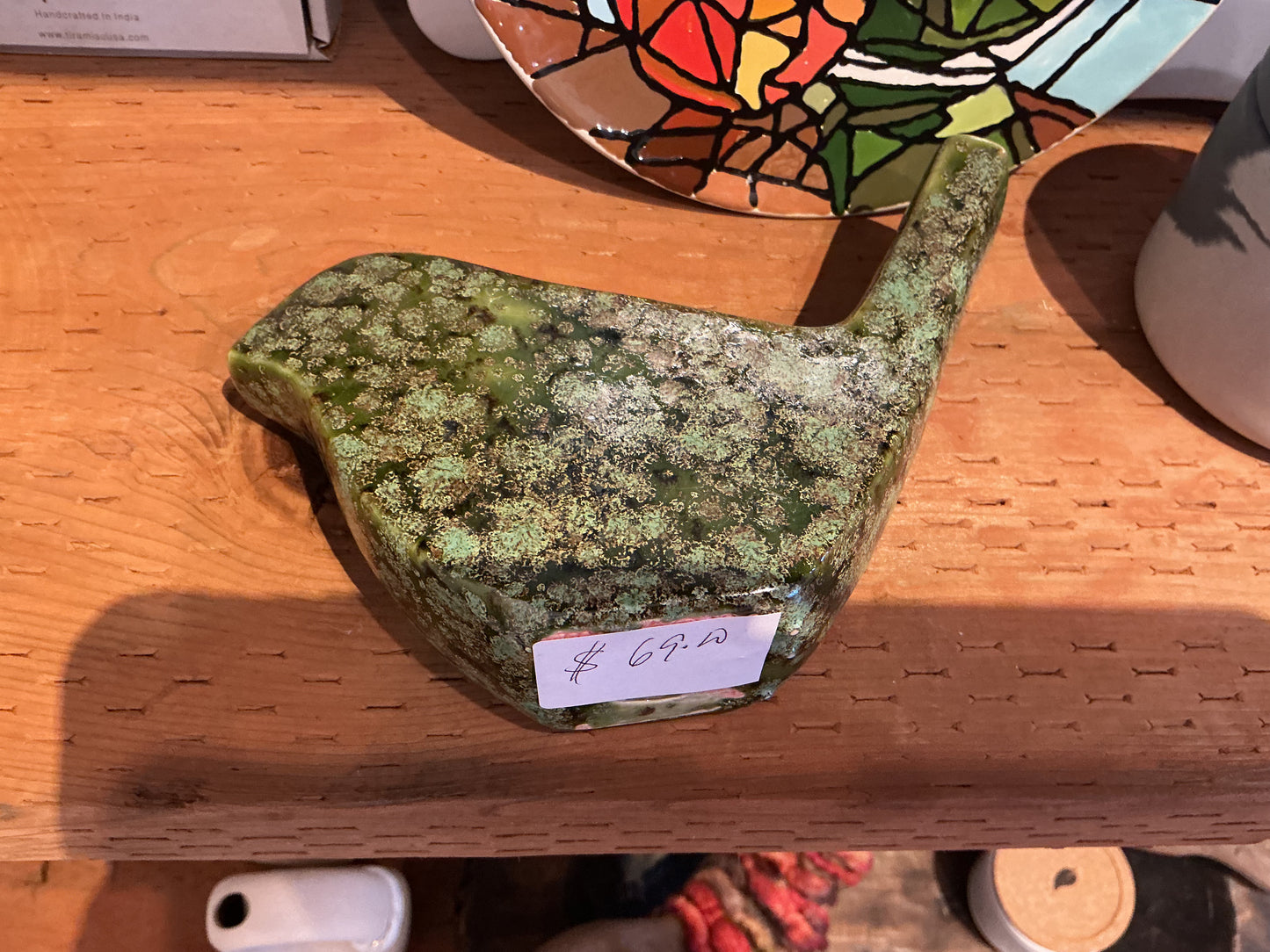 Green marble bird