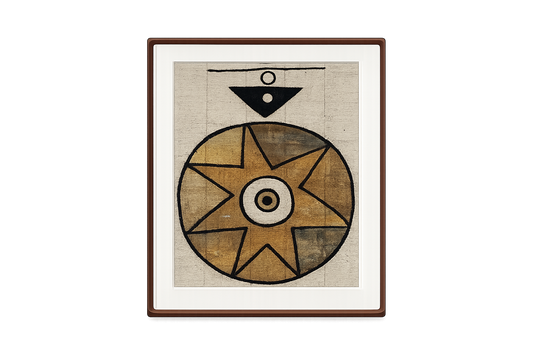 22.5” x 28.8” canvas fabric tribal pattern painting