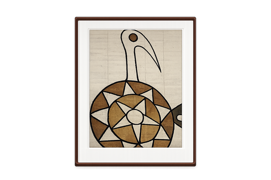 22.5” x 28.8” canvas fabric tribal pattern painting