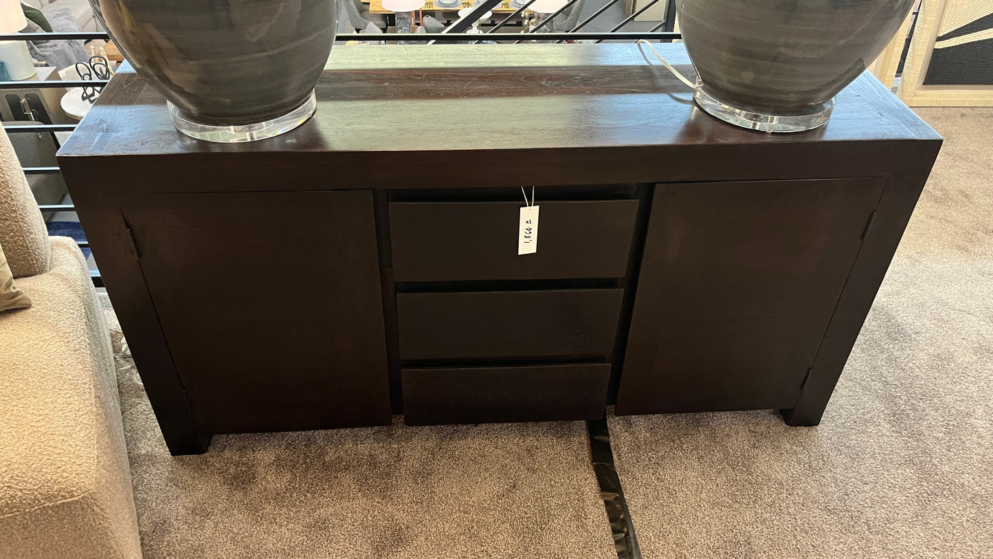 Dark Brown Wood Side Board