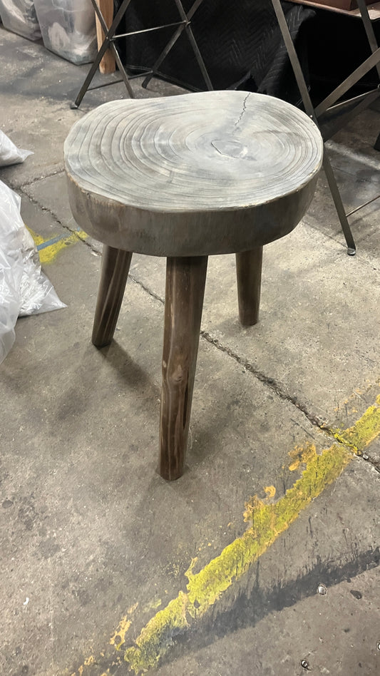 Brown Wood Round Sidetable