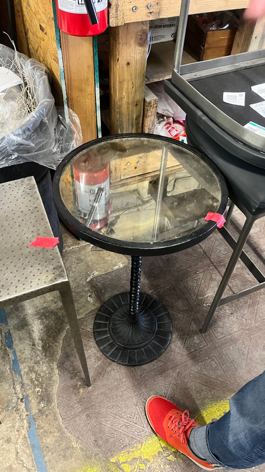 Circle Mirror Top Side Table