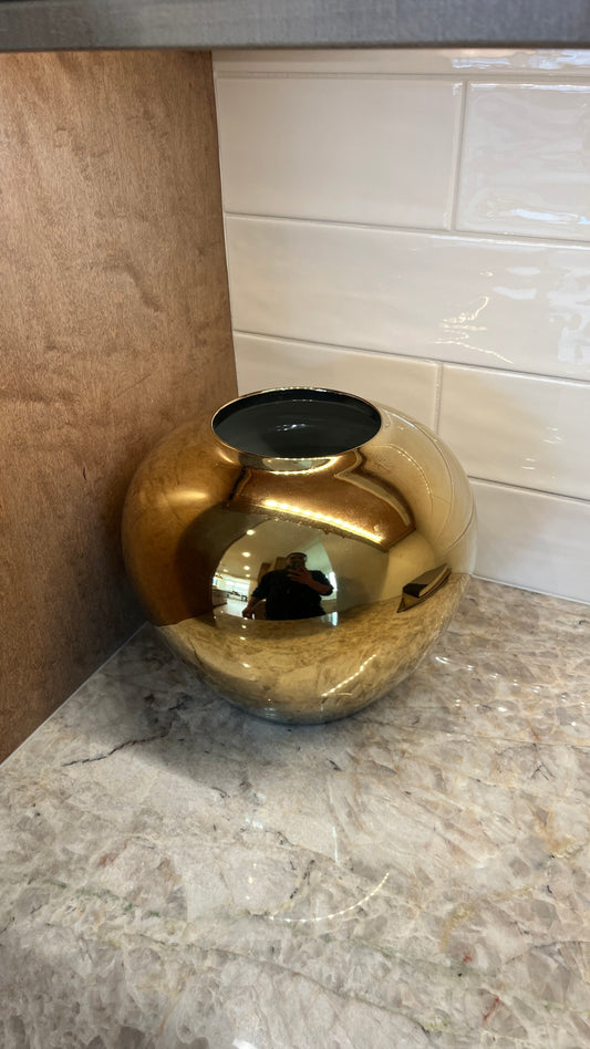 Gold Ceramic Urn Vase