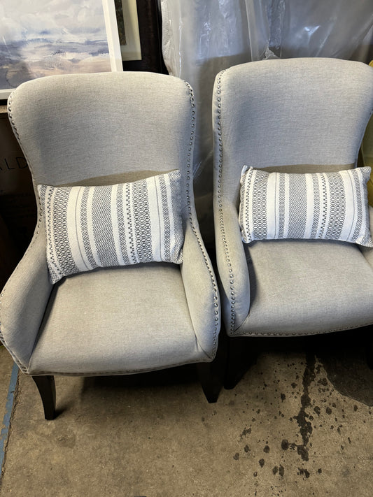 Grey Nailed Side Chairs