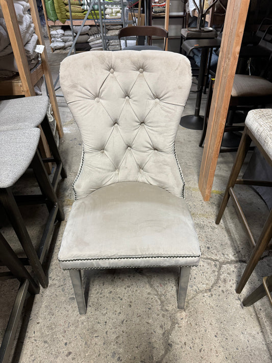 Tall Back Pinned Grey Dining Chair