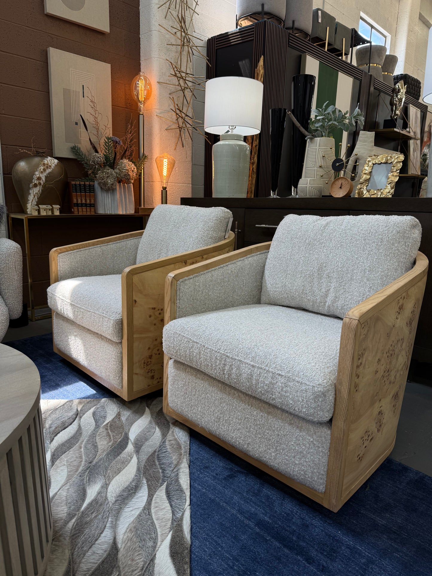 Rattan Swivel Barrel Chair