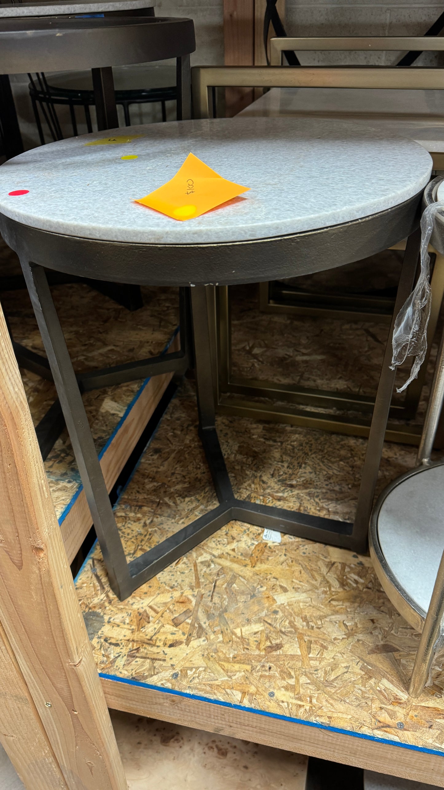 Marble Heavy Metal Side Table