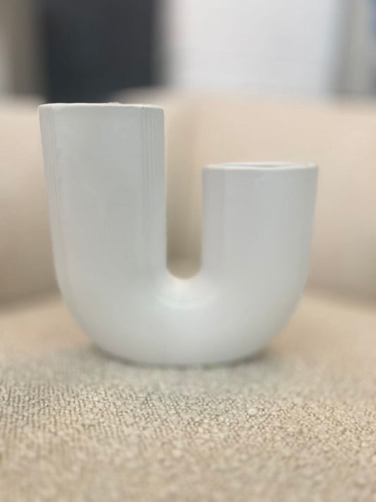 Beige Tone J Shape Vase
