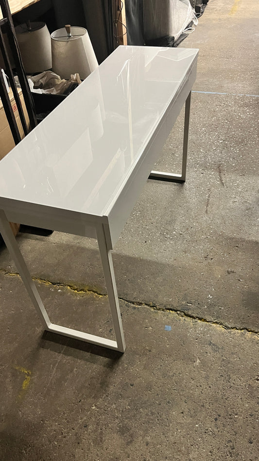 Glass Top White Desk