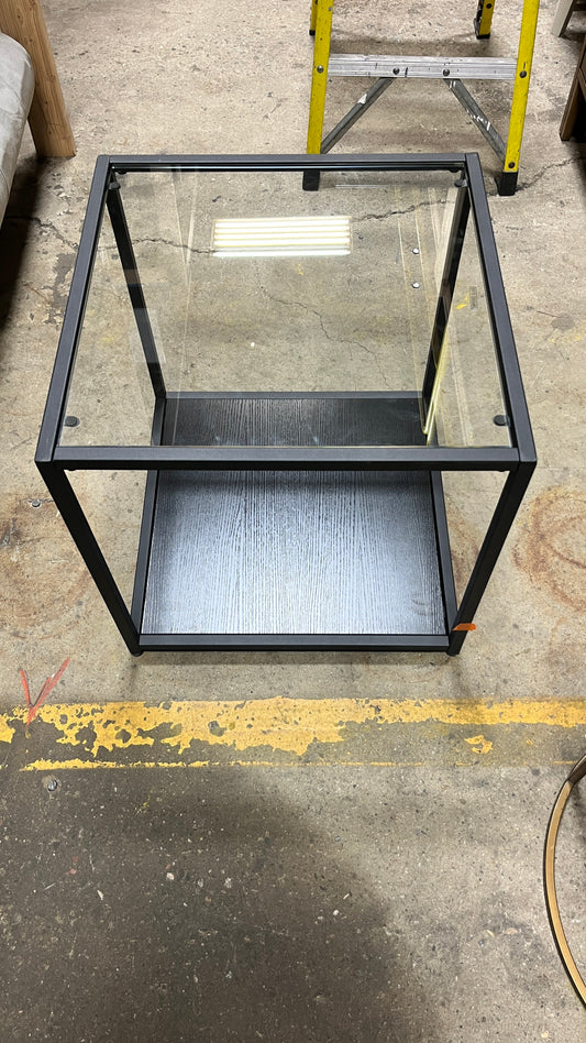 Square Glass Top Side Table