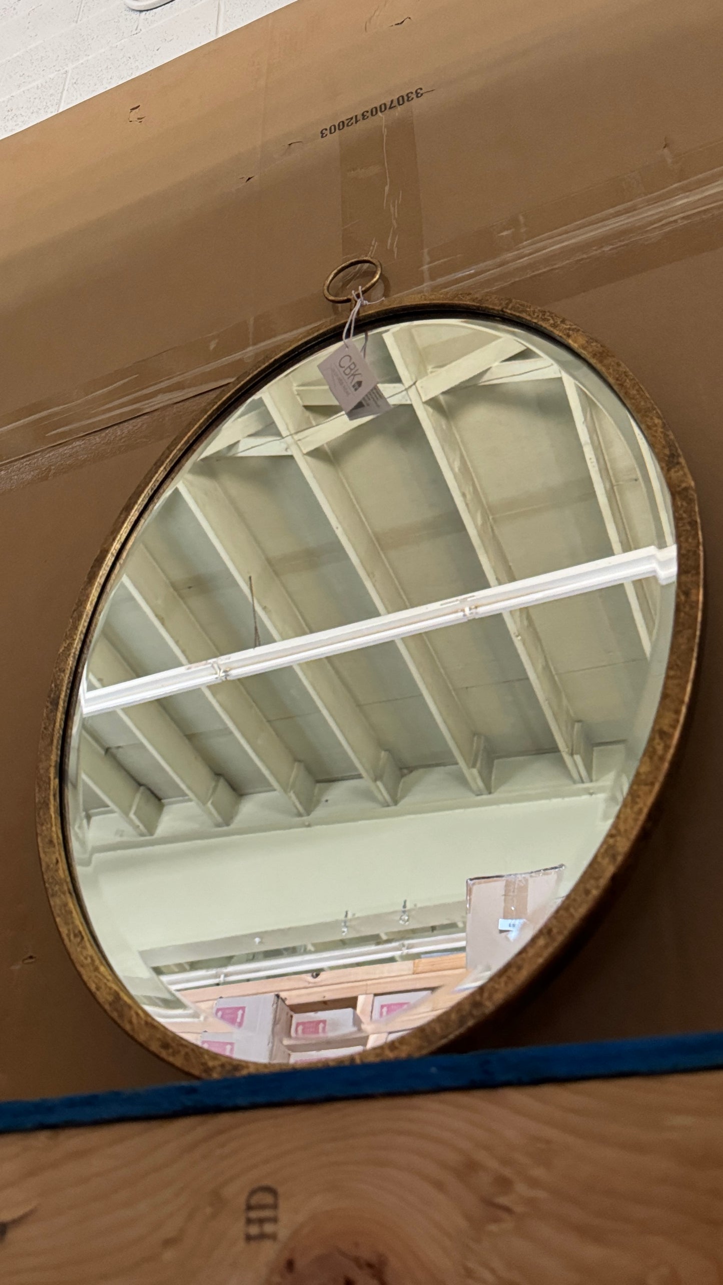 Gold Oval Mirror 15x15