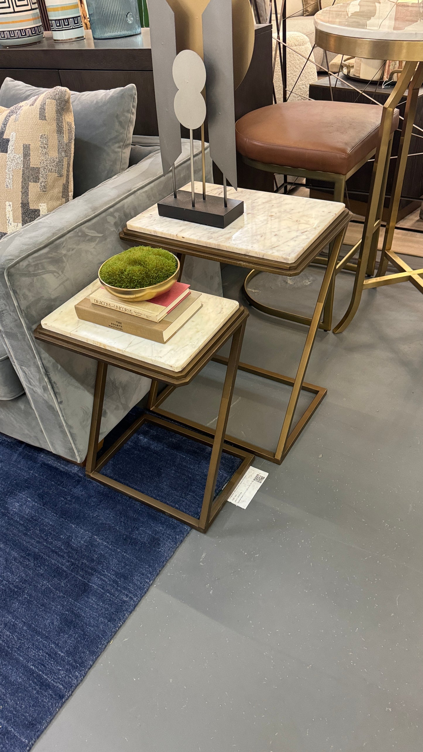 Gold MRBL Top Nesting Tables