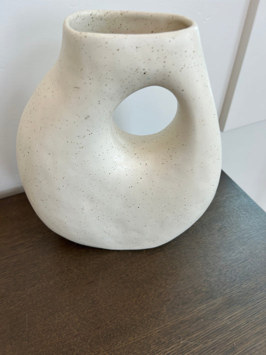 Cream Speckled Vase