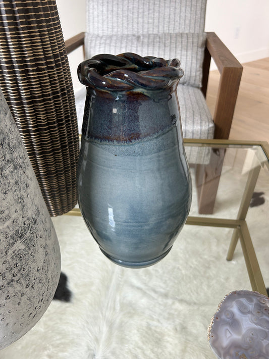 Blue Ruffle Vase