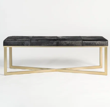 Black Cowhide Bench