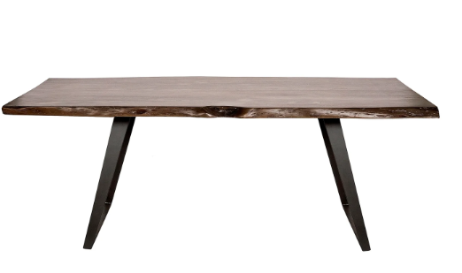 WILMINGTON DINING TABLE | Walter Gray Finish on Mango Wood with Black Metal Base