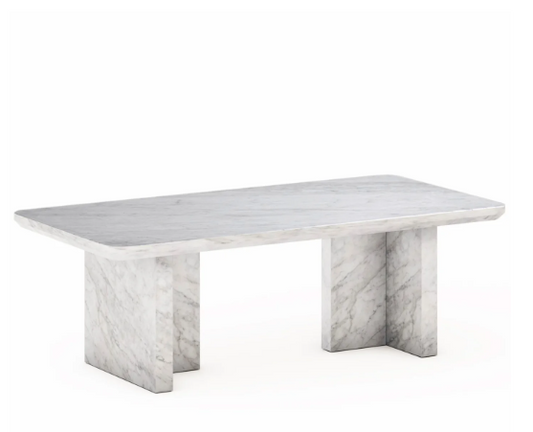 PERRIN COFFEE TABLE- WHITE | White Marble