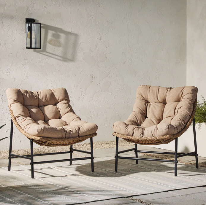Papasan Outdoor Patio Side Chair