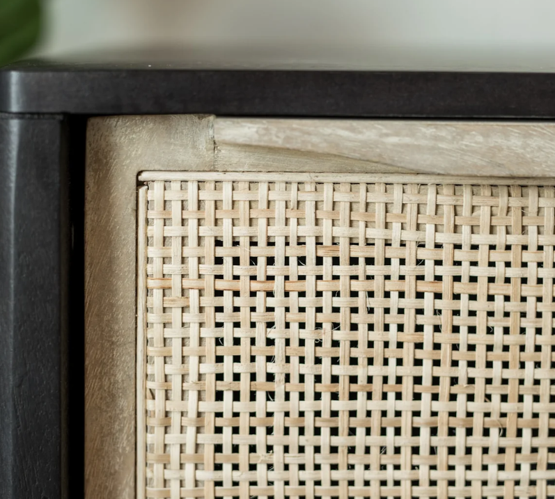 Cane Cabinet Nightstand