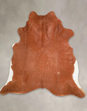 Natural Brazilian Cowhide 7'1 x 8'2 Caramel & Ivory 7' x 8'