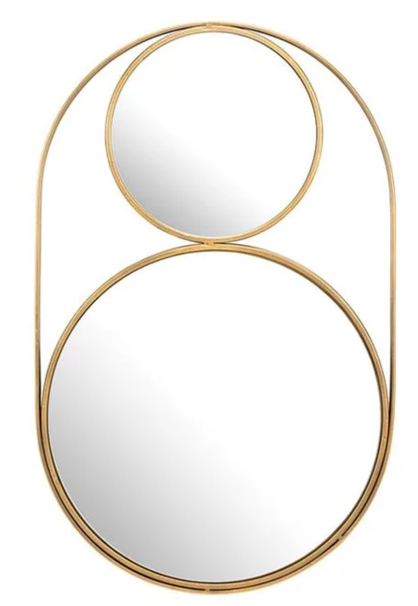 Dual Circle Gold Mirror