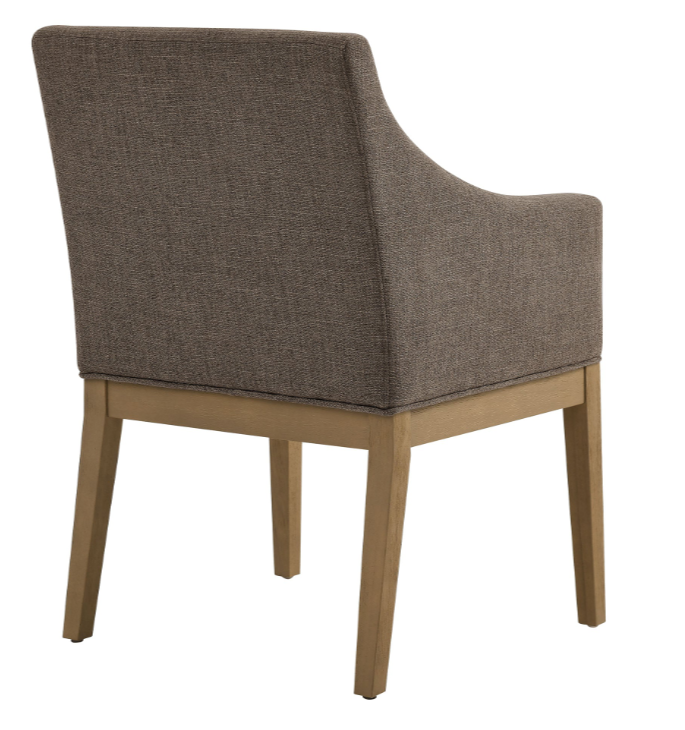 Fabric Upholstered Dining Armchair in Mocha Natural