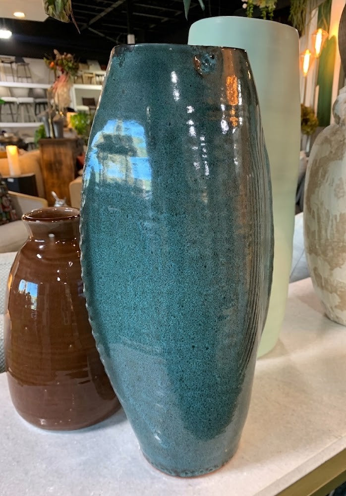 Teal Glaze Ceramic Vase