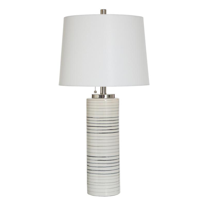 Mercury & Warm Gray Transitional Table Lamp