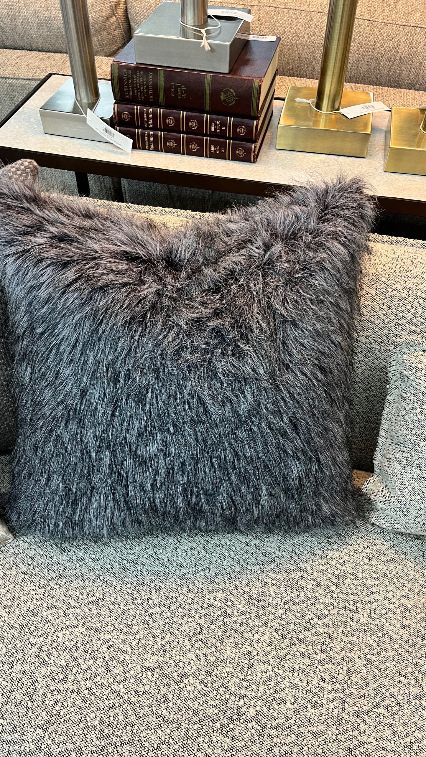 Black Fluffy Pillow