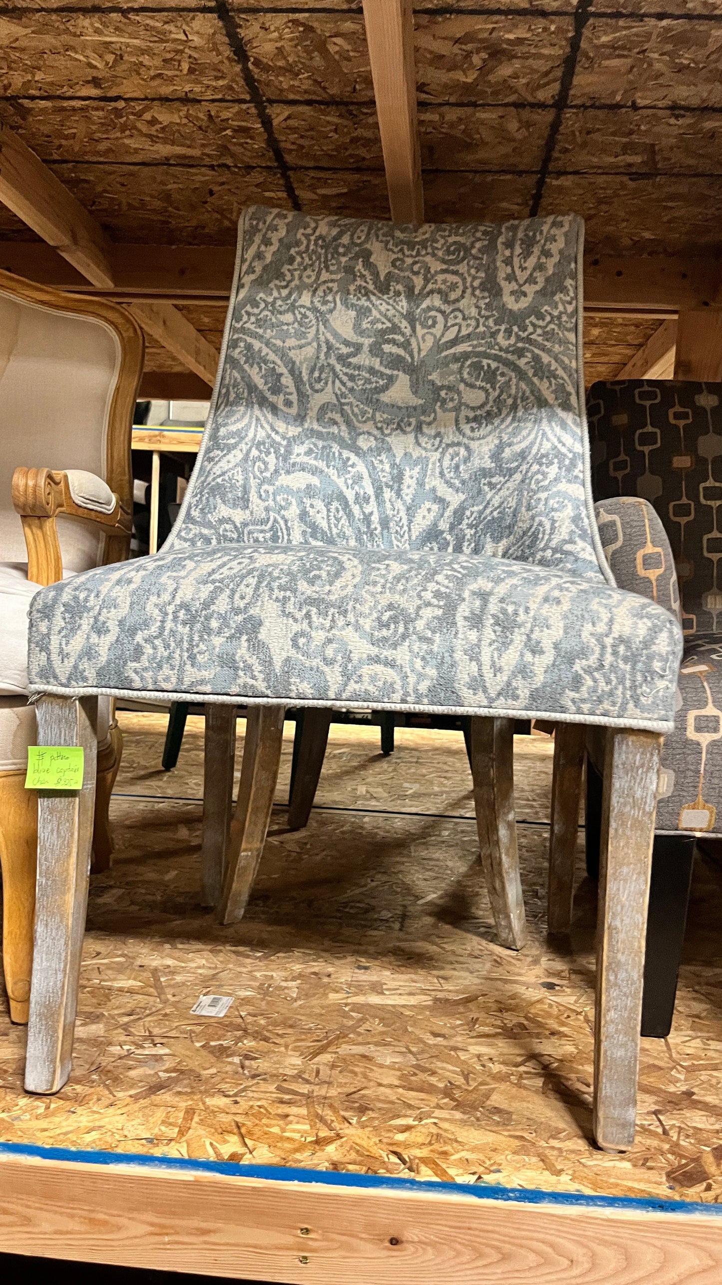 Pattern Blue Captains Chair