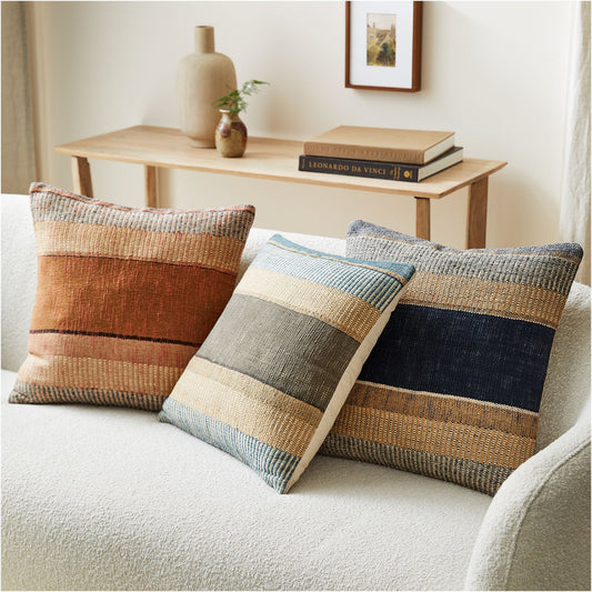 Bold Center Stripe Sq Throw Pillow