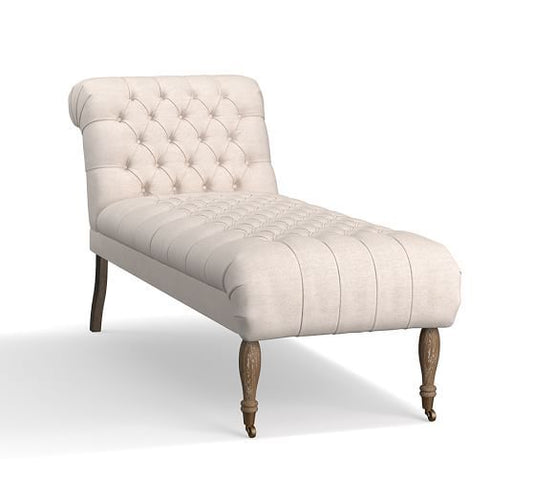 Greyish/White Upholstered Chaise