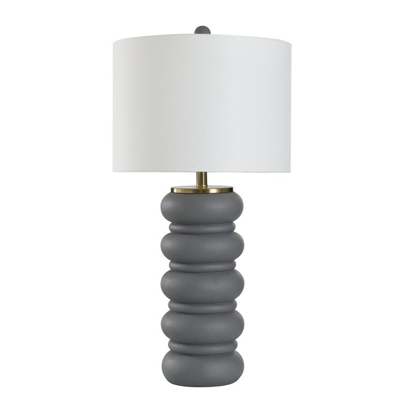 Frosted Charcoal Ceramic Transitional Table Lamp