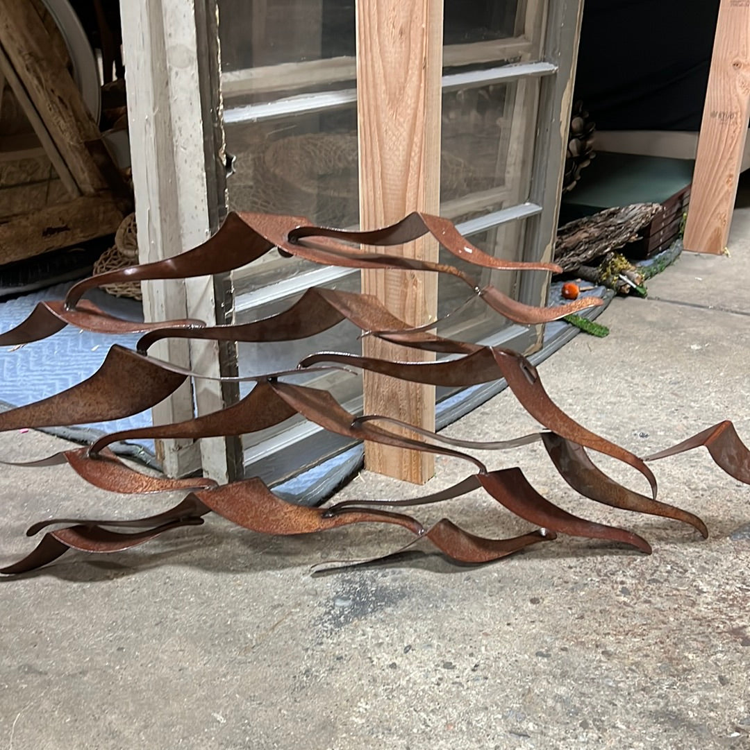 Wavy metal sculpture