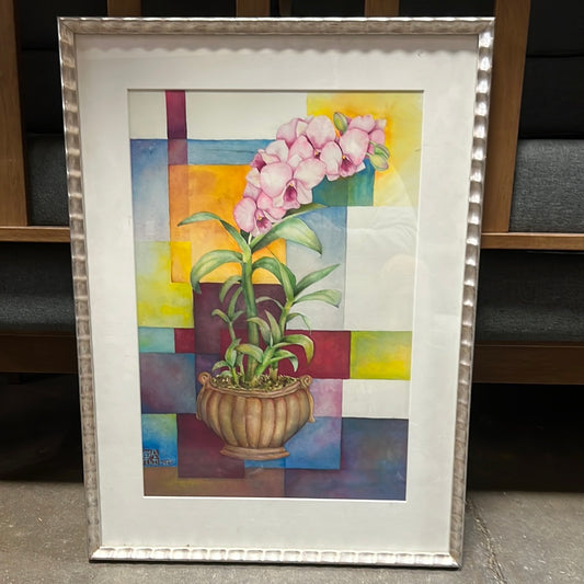 Colorful flower in pot art