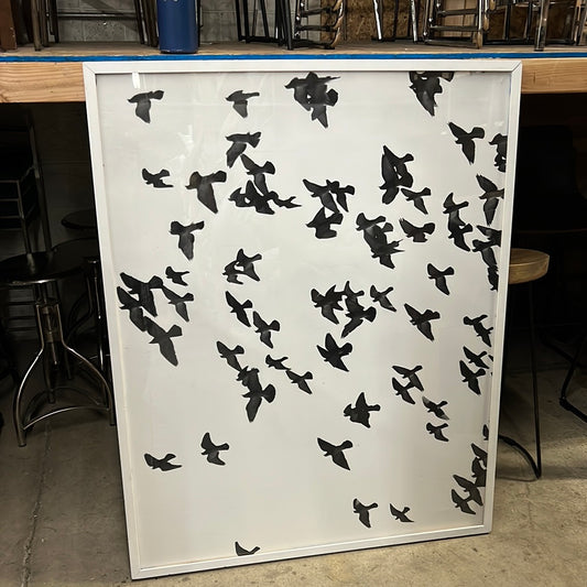 Big white frame birds art