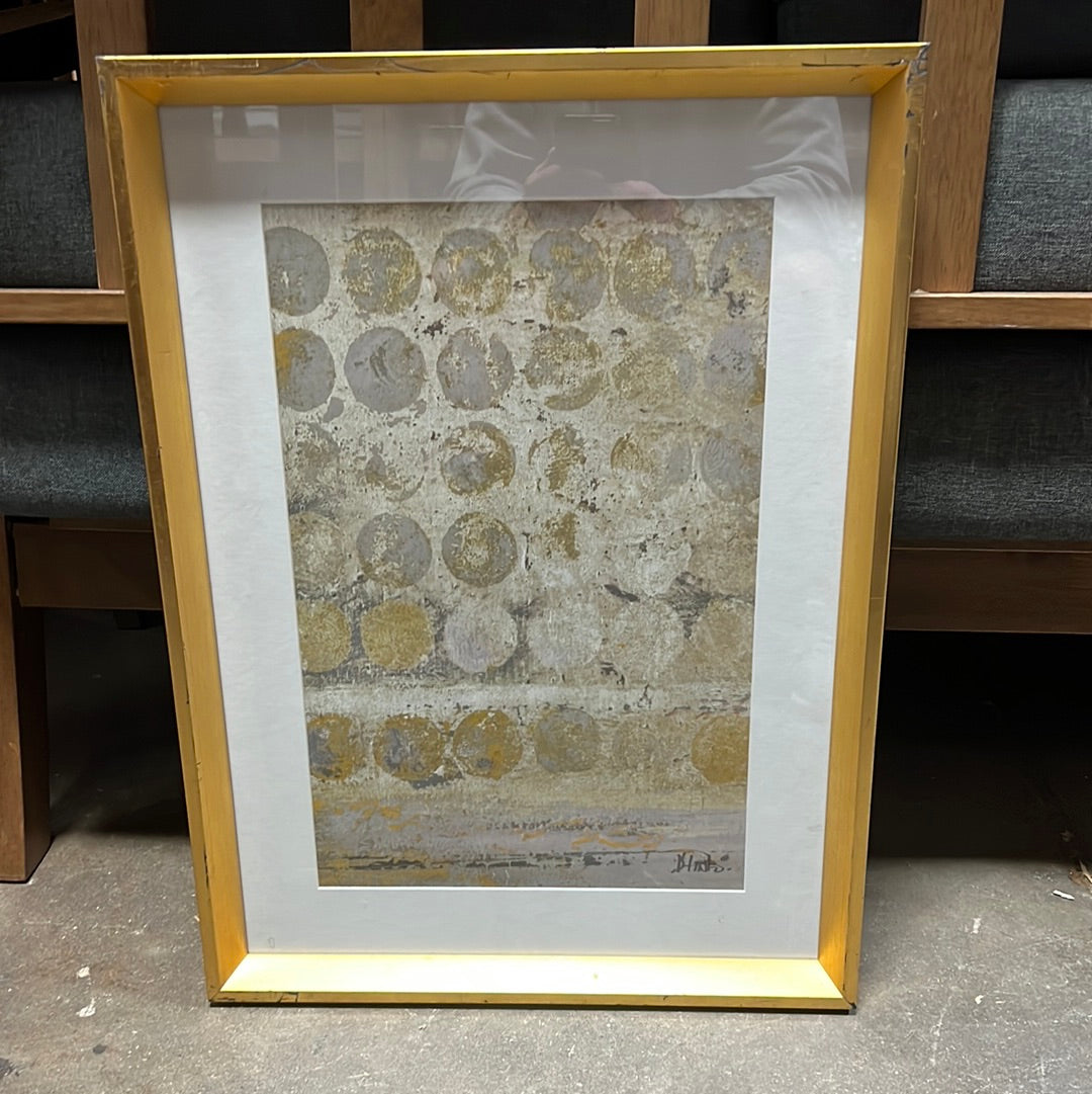 Gold frame circle art