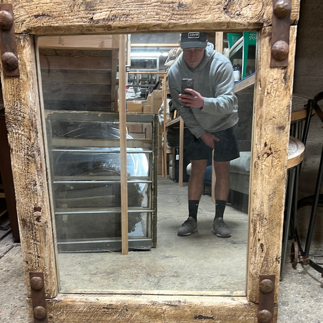 Wood frame mirror