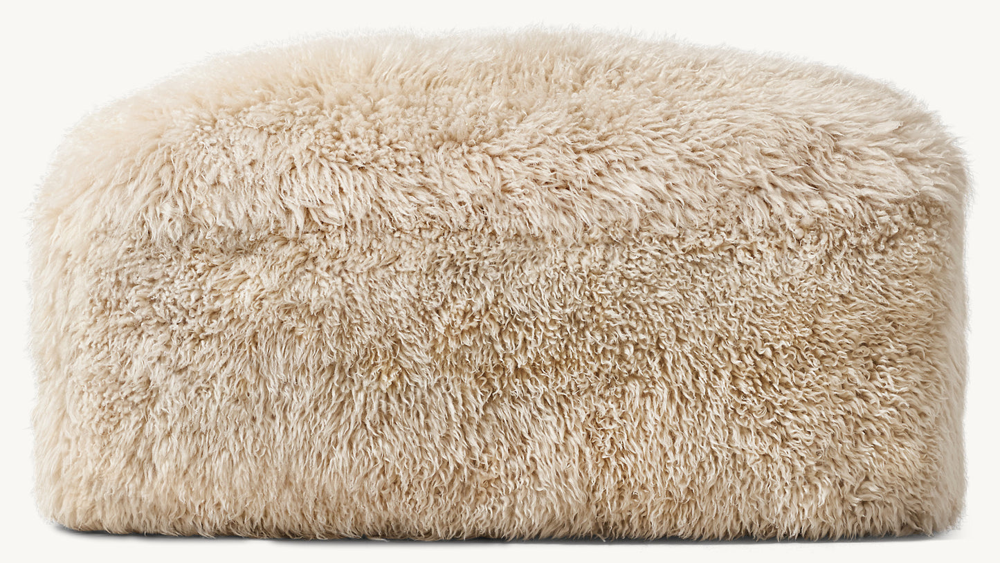 YETI SHEEPSKIN OTTOMAN IN DOVE