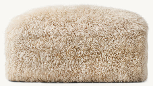 YETI SHEEPSKIN OTTOMAN IN DOVE