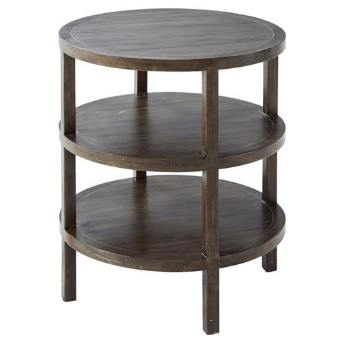 Theodore Alexander Antique Cocoa Tiered Round Side End Table