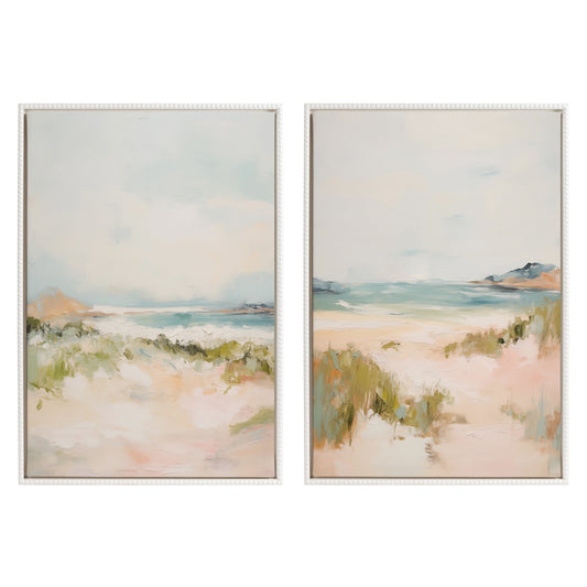 Sylvie Beaded Tranquil Landscape III and V Framed Canvas Art Set by Amy Lighthall