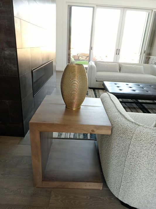 Wood U Shaped Side Table