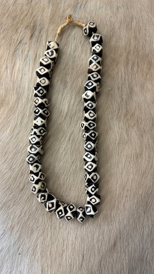 Vintage Batik Bone Necklace